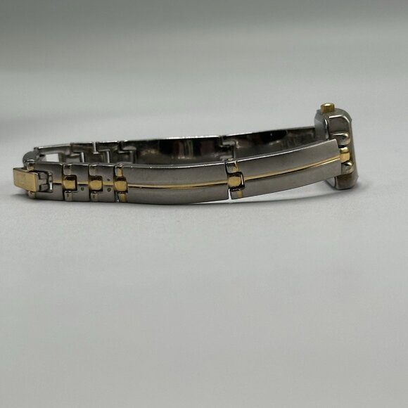 3/$30 Anne Klein Watch Women Silver Gold Matte Finish Rectangle Dial  7" - Picture 8 of 15